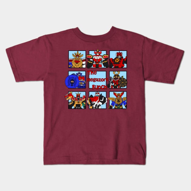 Megazord Bunch Kids T-Shirt by SimplePeteDoodles